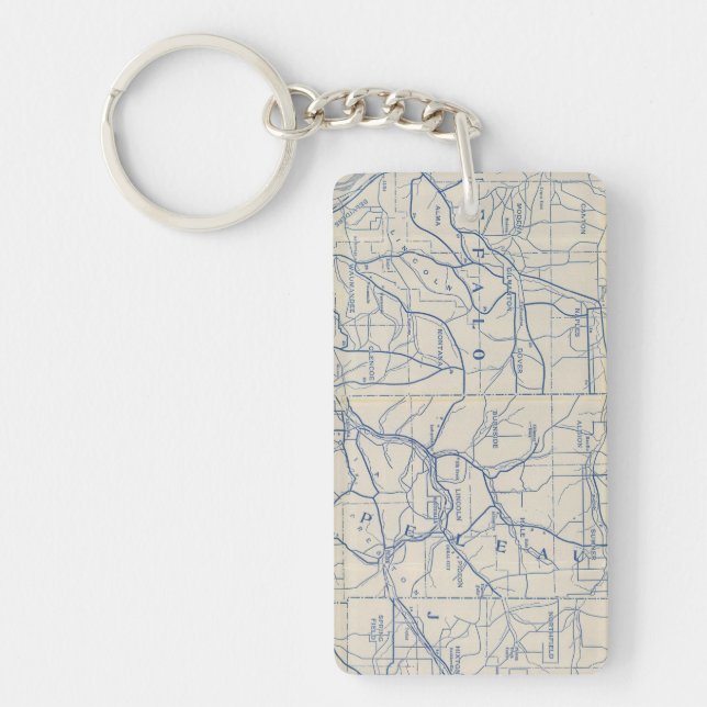 Wisconsin Bicycle Road Map 6 Key Ring (Front)