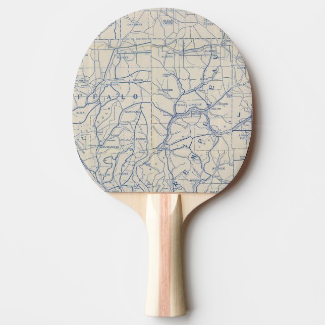 Wisconsin Bicycle Road Map 6 Ping Pong Paddle (Front)