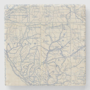 Wisconsin Bicycle Road Map 6 Stone Coaster
