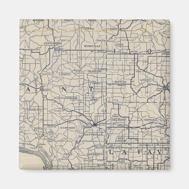 Wisconsin Bicycle Road Map 8 Magnet (Front)