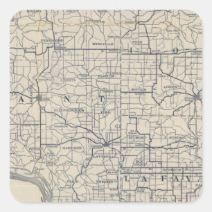 Wisconsin Bicycle Road Map 8 Square Sticker
