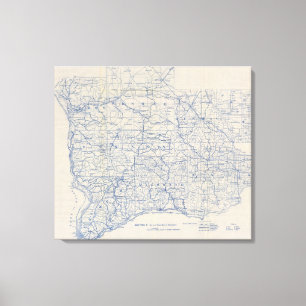 Wisconsin Bicycle Road Map Canvas Print
