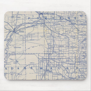 Wisconsin Bicycle Road Map Mouse Mat