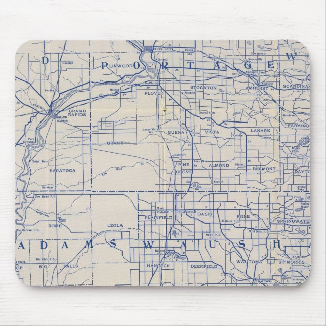 Wisconsin Bicycle Road Map Mouse Mat (Front)