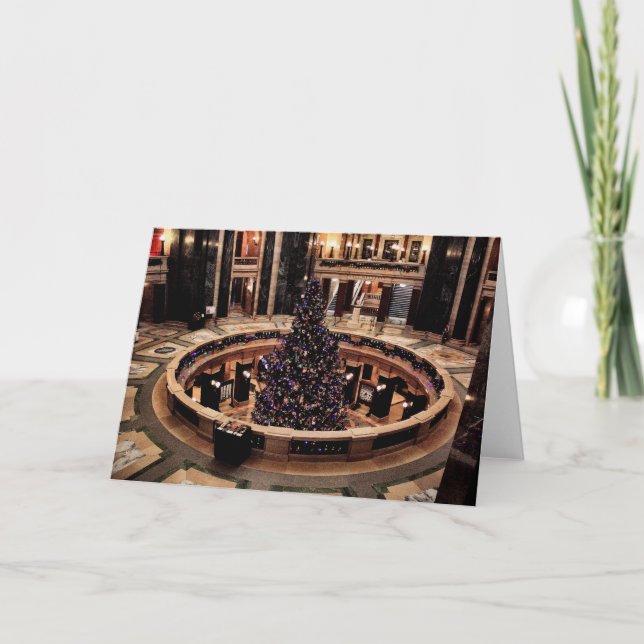 Wisconsin Capitol Christmas Tree Holiday Card (Front)