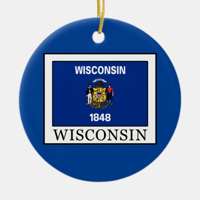 Wisconsin Ceramic Tree Decoration (Front)
