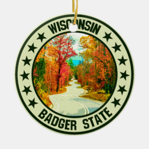 Wisconsin                                          ceramic tree decoration