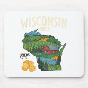 Wisconsin Cheese State Pride Farm Dairy Lover Gift Mouse Mat