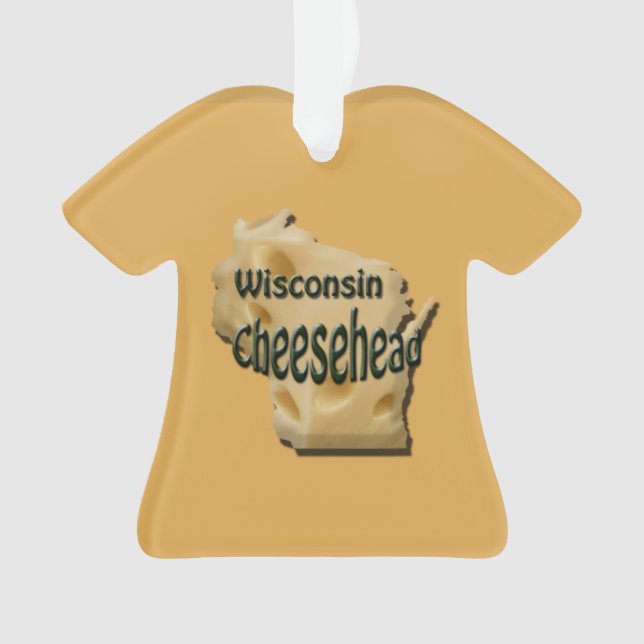Wisconsin Cheesehead Cheese Christmas Ornament (Front)