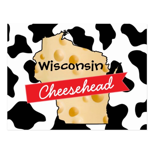 Wisconsin Cheesehead Cow Pattern Postcard