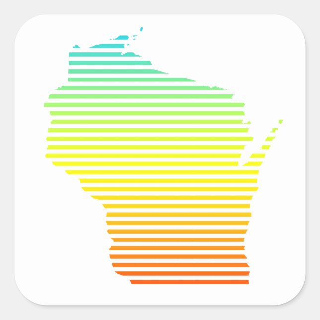 wisconsin chill fade square sticker (Front)