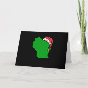 Wisconsin Christmas Cute Christmas Gift Green US Card