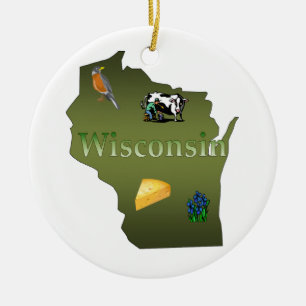 Wisconsin Christmas Tree Ornament