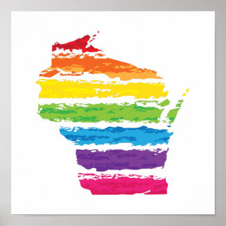 wisconsin colour strokes poster