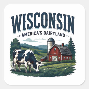 Wisconsin Countryside Heritage Square Sticker
