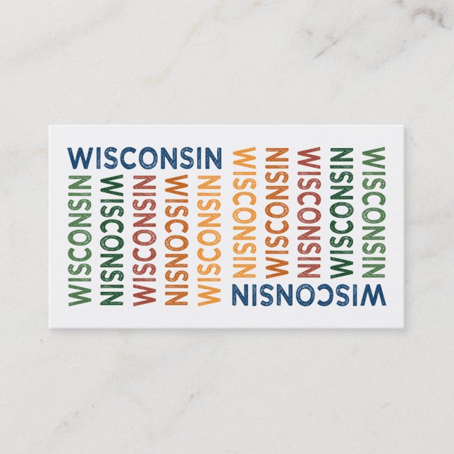 Wisconsin Cute Colourful Business Card (Front)