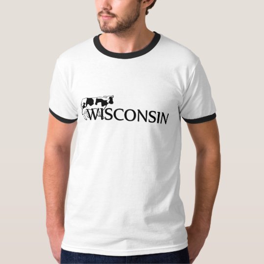 Wisconsin Dairy Cow Mens Ringer T-shirt
