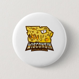 Wisconsin Dairy Farmers Block Of Cheese Midwest 6 Cm Round Badge