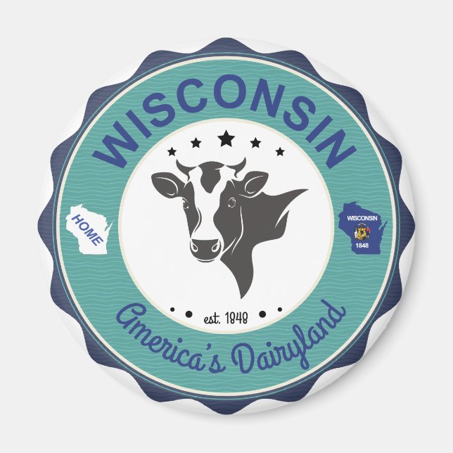 Wisconsin Dairyland Badge Magnet (Front)