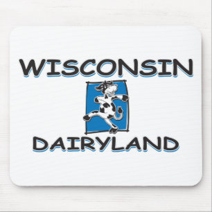 Wisconsin-Dairyland-Cartoon-Cows Mouse Mat