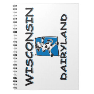 Wisconsin-Dairyland-Cartoon-Cows Notebook