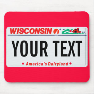 Wisconsin dairyland license plate mouse pad