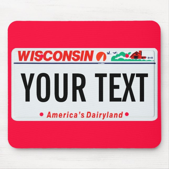 Wisconsin dairyland license plate mouse pad (Front)