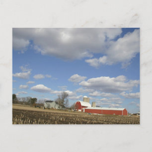 Wisconsin farm on sunny day postcard