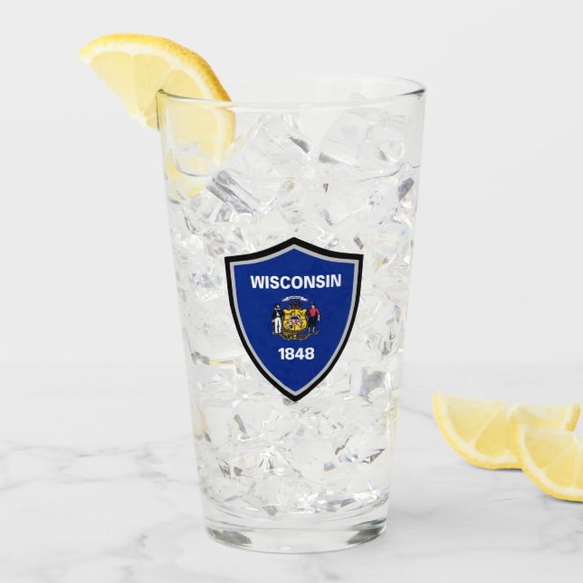 Wisconsin flag glass (Front Ice)