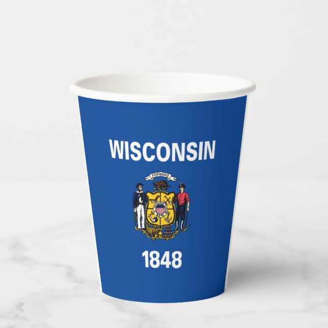 Wisconsin flag paper cups (Front)