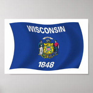 Wisconsin Flag Poster Print