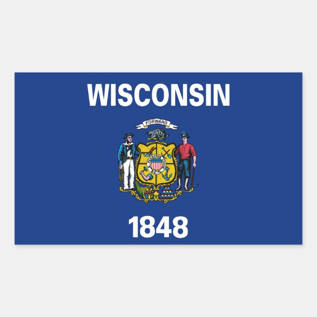 Wisconsin Flag Rectangular Sticker (Front)