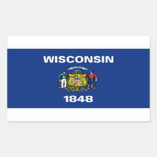 Wisconsin Flag Rectangular Sticker
