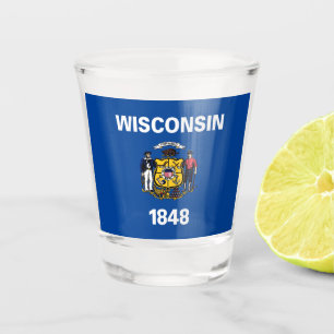 Wisconsin flag shot glass
