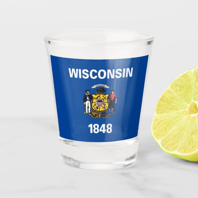 Wisconsin flag  shot glass (Front)