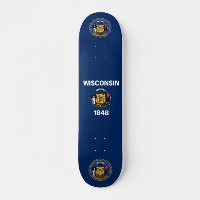 Wisconsin flag skateboard (Front)