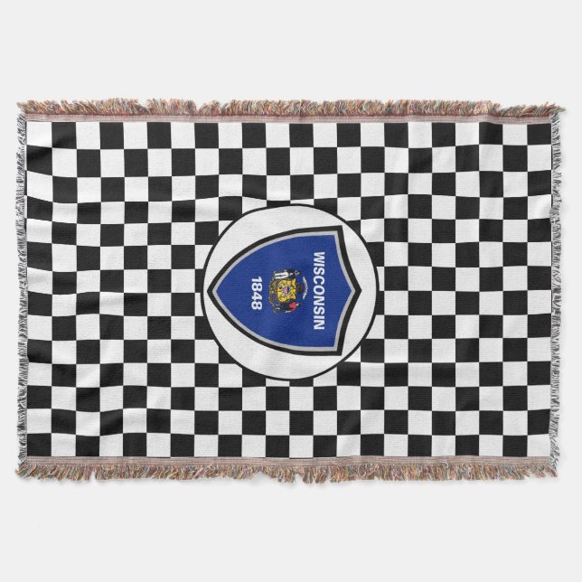 Wisconsin flag throw blanket (Front)