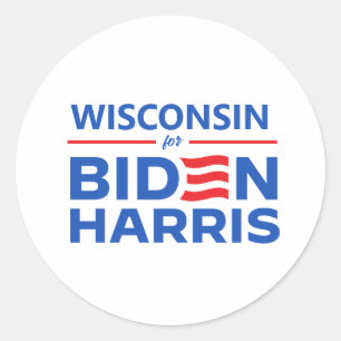Wisconsin for Biden Harris Classic Round Sticker