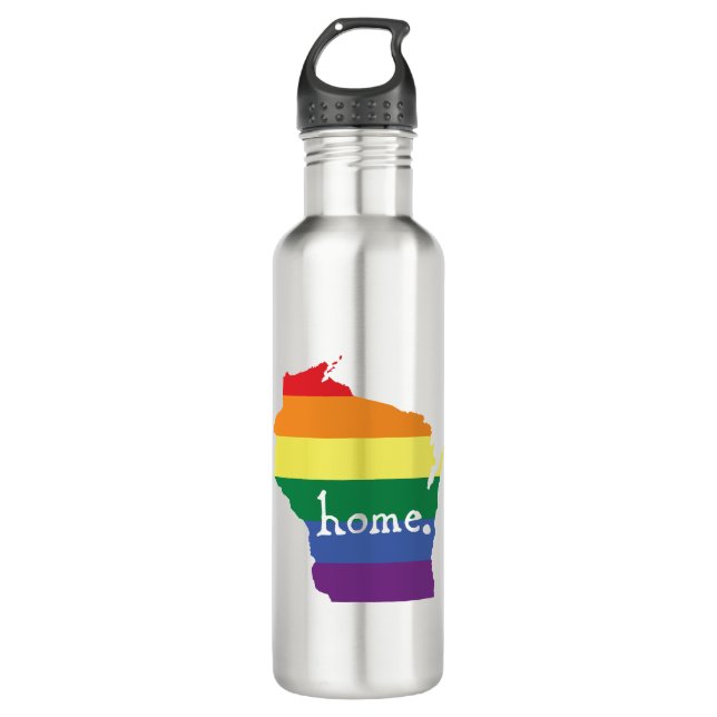 Wisconsin Gay Pride | Map of Home 710 Ml Water Bottle (Front)