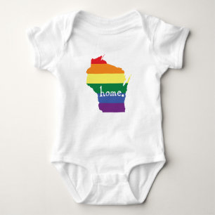 Wisconsin Gay Pride Map of Home Baby Bodysuit