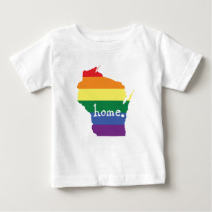 Wisconsin Gay Pride   Map of Home Baby T-Shirt