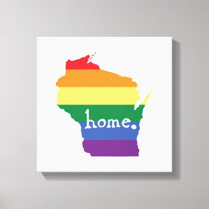 Wisconsin Gay Pride   Map of Home Canvas Print