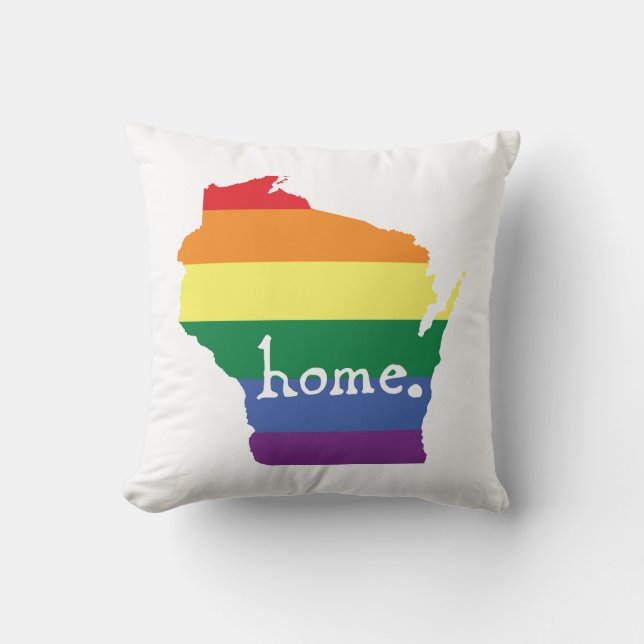 Wisconsin Gay Pride | Map of Home Cushion (Front)