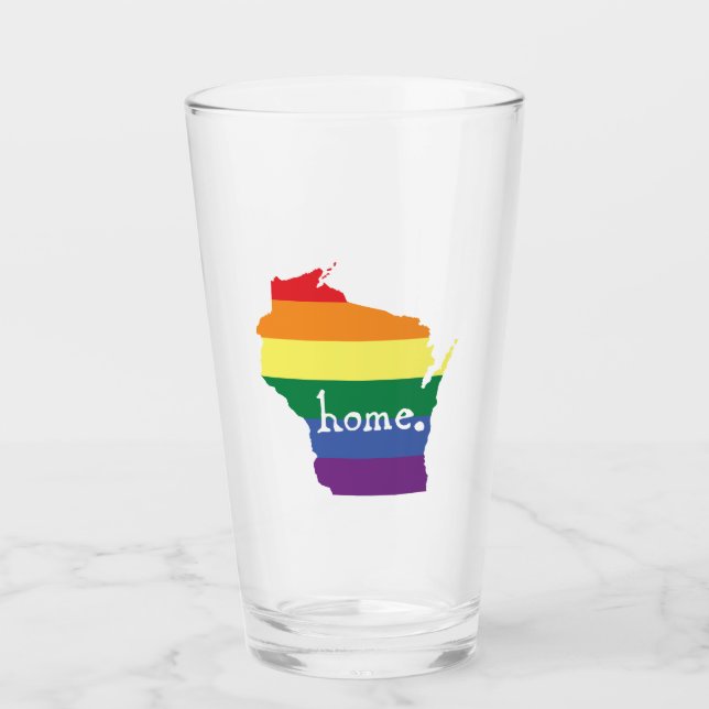 Wisconsin Gay Pride | Map of Home Glass (Front)