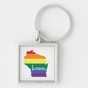 Wisconsin Gay Pride Map of Home Key Ring