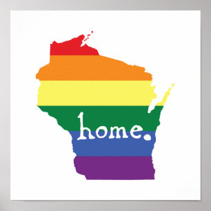 Wisconsin Gay Pride Map of Home Poster