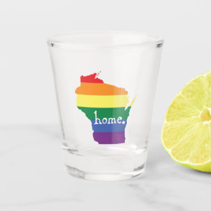 Wisconsin Gay Pride Map of Home Shot Glass