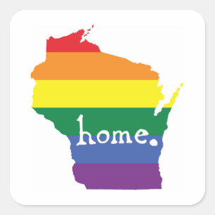 Wisconsin Gay Pride   Map of Home Square Sticker