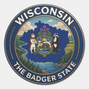 Wisconsin Great Lakes Heritage And Midwest Charm Classic Round Sticker