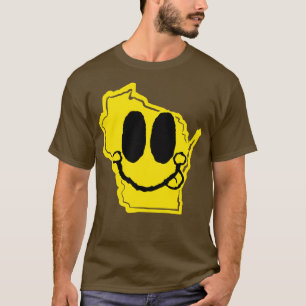 Wisconsin Happy Face with tongue sticking out T-Shirt